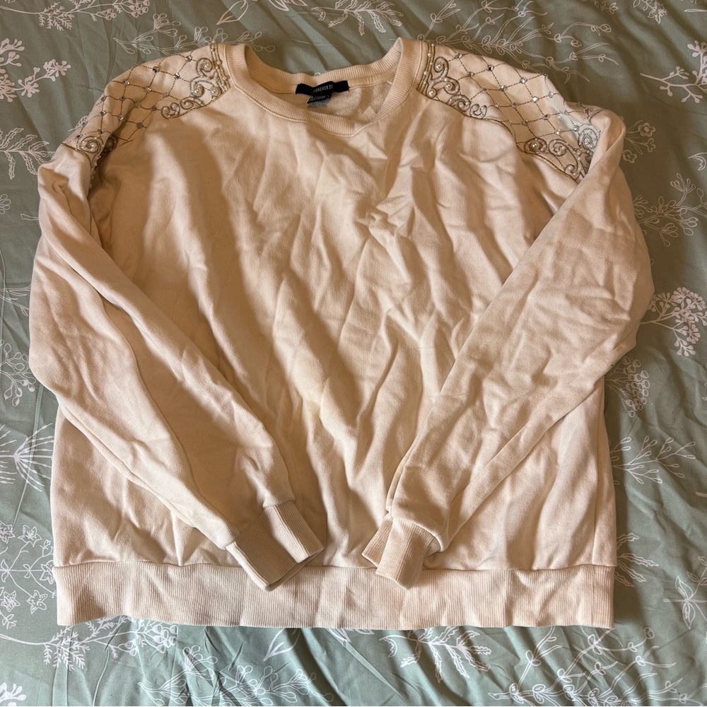 Forever 21 Cozy Cream Crewneck Sweater